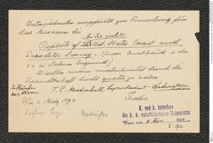 k.k. naturhistorisches Hofmuseum, Intendanzakten 1885-1896 (Hauer), Aktenzahl Z.172/1894, Seite 1